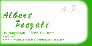 albert peczeli business card